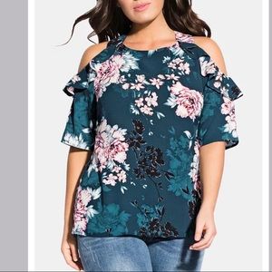 New City Chic Plus Size Jade Blossom Top XS/14